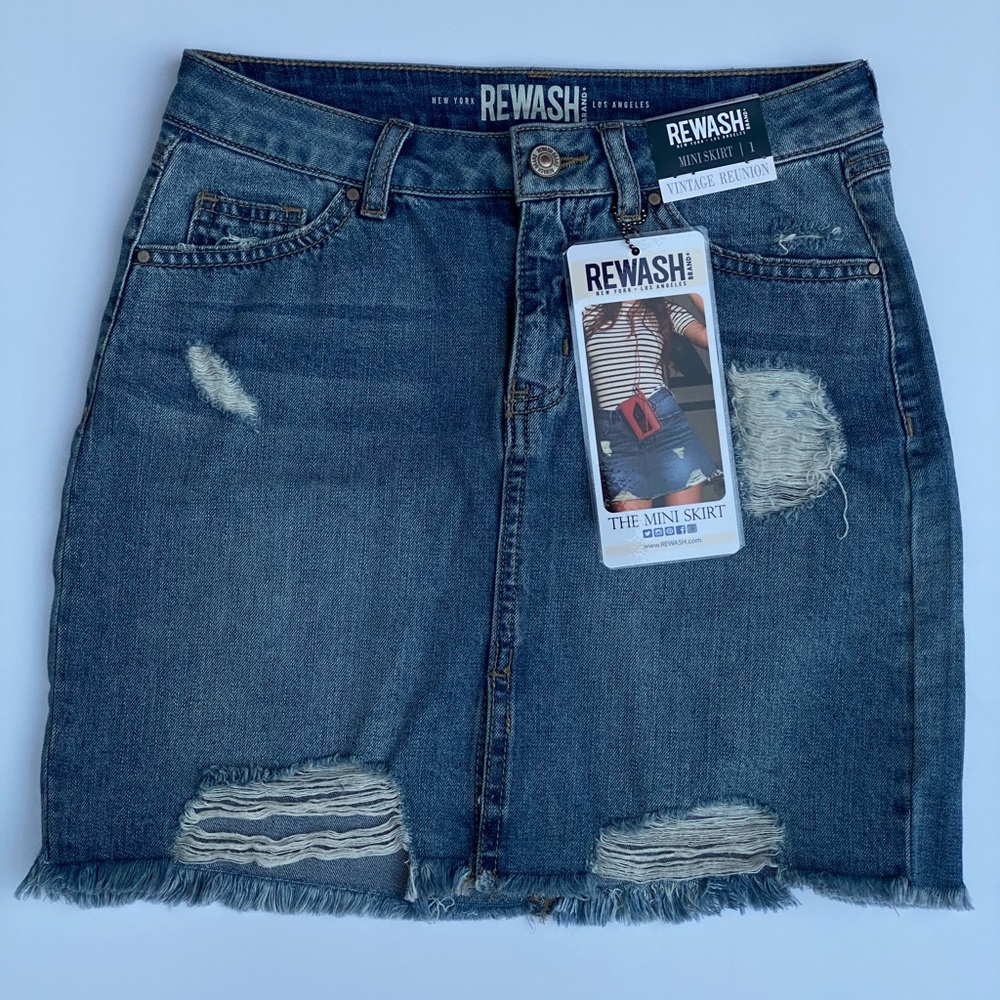 Rewash Brand Denim Mini Skirt _
